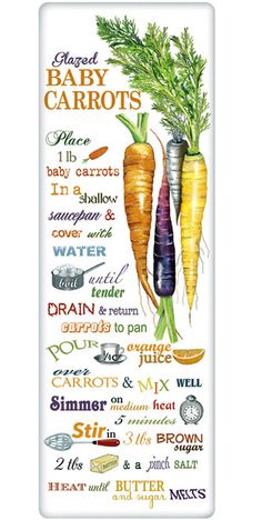 a sign with carrots and other vegetables on it