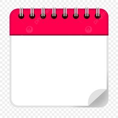 a pink and white notepad with black pins on the side, transparent background png