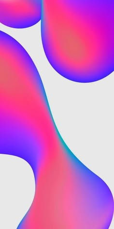 an abstract background with pink and blue shapes in the shape of curved lines on a white surface