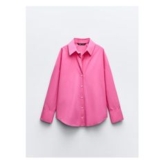 V-neck lapel collar shirt with long sleeves. Front button closure. Zara Spring Tops With Lapel Collar, Zara Tops With Lapel Collar For Spring, Zara Long Sleeve Office Shirt, Zara Collared Shirt For Work, Classic Pink Collared Top, Classic Pink Tops With Collared Neckline, Pink Collared Shirt For Fall, Trendy Pink Collared Blouse, Trendy Pink Blouse With Collar