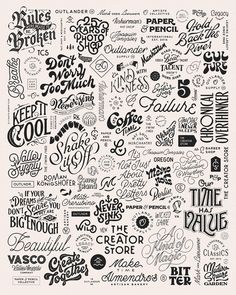 a large poster with many different types of lettering