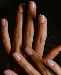 clean girl nails, clean girl aesthetic, short nails, basic nails, classy nails Russian Manicure Neutral, Mens Nails, Squoval Nails, Minimal Nails, Clean Nails, Girls Nails, Bridal Nails