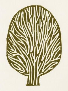 a drawing of a tree with white branches