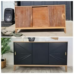 before and after photos of an old dresser makeover