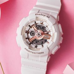 Casio G-SHOCK BABY-G Couple Waterproof Sports Black/White Digital GA-110-1BDR&BA-110RG-7A Baby G Shock Watches, Baby G Shock, G Shock Watches, Baby G, Casio G Shock, G Shock, Stylish Sneakers, Perfect Pair, Free Size