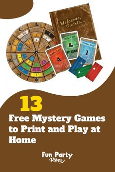 an image of a game with the title 13 free mystery games to print and play at home