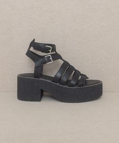 OASIS SOCIETY Lindsey - Platform Gladiator Sandal Strappy Sandals Gladiators, Hipster Looks, Black Gladiator Sandals, Sandal Online, Chunky Heel, Gladiator Sandals, Platform Sandals, Black Sandals, Open Toe