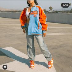 Blue And Orange Outfit, Baddie Streetwear, Fits 2022, 80s Fashion Trends, Classy Streetwear, Drip Drip