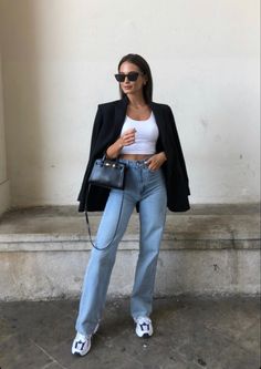 Chique Outfits, Neue Outfits, Outfit Jeans, Looks Chic, Mode Inspo, Blazer Outfits, Black Blazer