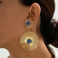 So Beautiful The Design Never Goes Out Of Style 2” L Gold Star Earrings, Moroccan Jewelry, Devil Eye, Pumpkin Earrings, Cz Stud Earrings, Crystal Drop Earrings, Delicate Earrings, Silver Rhinestone, Heart Earrings Studs