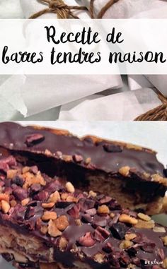 chocolate and nuts are on top of each other, with the words recette de base tendes maison