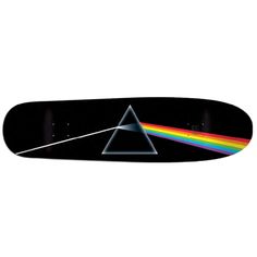 a skateboard with the dark side of the moon on it