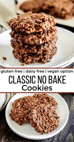 gluten free, dairy - free vegan option classic no bake cookies