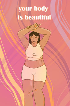 All bodies are beautiful and should be celebrated with confidence. #mindfulart #selfcare #wallpaper #teenart Feel-good Quotes And Wallpapers, Selfcare Wallpaper, Wellness Vision Board, Positive Self Image, Beautiful Inspirational Quotes, Tanning Business, Beautiful Affirmations, Just Happy Quotes, Positive Art