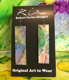 the original art to wear earrings are made with acrylic paint