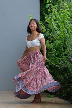 "This beautiful Skirts with  made from lightweight cotton fabric. which perfectly fit to your festival, beach, summer vacation or just new addition to your wardrobe that will inspire you for your new street look! This Skirts is comfortable and relaxation for any occasion.      🪡🧵 MATERIAL : cotton breathable muslin This skirts will fit sizes Small to Large, approximately Sizes 0-12 ( Not - XL ) * Waist : 24'' Stretching to 50'' ( 61 cm - 127 cm ) * Hips : up to 54\" ( 137 cm ) * Length : 40\" Long Boho Skirt, Gauze Skirt, Modest Skirt, Gauze Skirts, Full Length Skirt, Boho Skirt, Modest Skirts, Full Length Skirts, Skirt Maxi