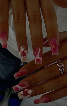 Pink Nails Coquette, Nails Coquette, 3d Flower Nails, Simple Acrylic Nails, Short Square Acrylic Nails, Unique Acrylic Nails, Nail Swag, Bling Acrylic Nails, Acrylic Nails Coffin Short