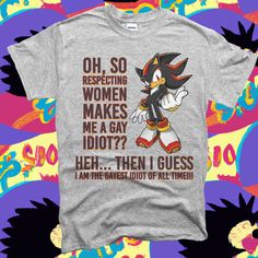 Sonic Shirt, Shirts That Go Hard, Ironic Shirts, Silly Shirts, Ironic Tees, Goofy Shirt, Ironic Tshirts, Funky Shirts, Silly Shirt