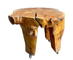 a piece of wood that has been turned into a table