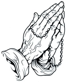 a praying hands with rosary beads