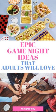 the cover of epic game night ideas that adults will love by asinarcious