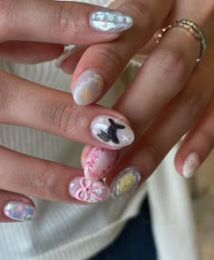 Euphoria Nails, Aesthetic Nail, Cute Short Nails, Makeup Nails Art, Baby Nails, Nail Art Designs Videos, Bling Acrylic Nails