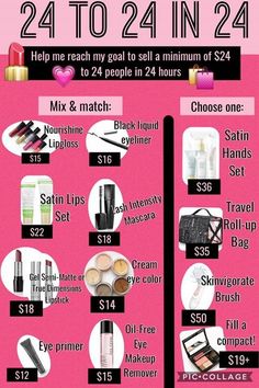 24-24-24 Mary Kay Challenge! Sell at least $24 to 24 customers in 24 hours! Sell nearly $600 in one day! Mary Kay Challenge, Mary Kay Inspiration, Mary Kay Eyes, Selling Mary Kay