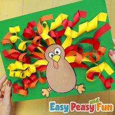 Make a poppy 3D curly turkey craft, it makes a wonderful colorful display for your bulletin board and is a great Thanksgiving activity. Thanksgiving School, Thanksgiving 2024, Thanksgiving Craft