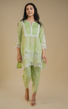 PRODUCT DETAIL: This comfortable and airy suit set is meticulously handcrafted from soft cotton fabric. The stunning color is complemented by delicate lace detailing. The intricate embroidery and cutwork embellishments enhance the overall appeal of the outfit, which includes a narrow Pakistani salwar. SPECIFICATIONS: C Pakistani Salwar Designs, Suit Designs Indian Style Latest Cotton, Pakistani Lace Suits, Trendy Suit Designs, Suit Designs Indian Style Latest, Ethic Dress, Cotton Pakistani Suits, Pakistani Cotton Suits, Suit Designs Indian Style