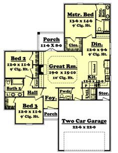 the floor plan for this two story house