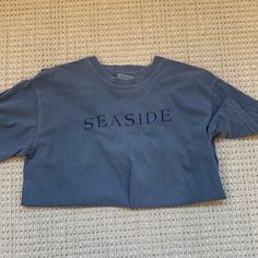 Seaside Shirt, Size Small, Never Worn Seaside Sweatshirt Aesthetic, Seaside Clothes, Cute T Shirts For Women, Seaside Sweatshirt, Sky Blue Shirt, Seaside Shirt, Salt Life Shirts, Outer Banks Shirt, Baggy Shirts