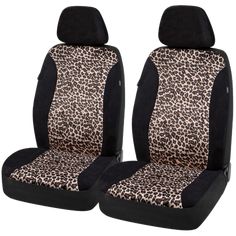 two leopard print car seat covers