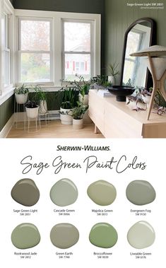 the green paint colors in sherwinn williams's sage green paint colors