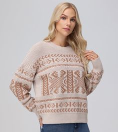 This Fairisle Crewneck Pullover features a classic fairisle pattern, adding a touch of timeless style to your wardrobe. The crewneck design offers a comfortable and versatile fit, while the rib trim provides a sharp, polished look. Material : 100% Cotton The Frye Company, Crewneck Design, Fair Isle Pattern, Moto Style, Polished Look, Dress With Boots, Fair Isle, Timeless Style, Bootie Boots