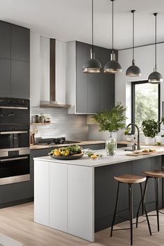 Sleek and Stylish: Small Kitchens with Islands ✨ Small Kitchens With Islands, Kitchens With Islands, Stylish Small Kitchen, Small Kitchen Island, Small Kitchen Ideas, Compact Kitchen, Small Kitchens, Contemporary Homes, Clever Storage Solutions