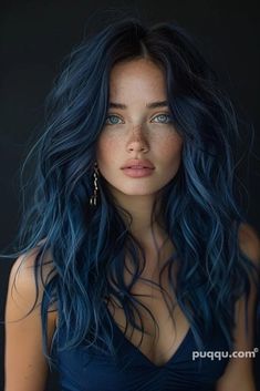 Hair For Blue Eyes And Fair Skin, Pretty Hair Color, Hair Art, Aesthetic Hair, Hair Dos, Pretty Hairstyles, Blue Hair