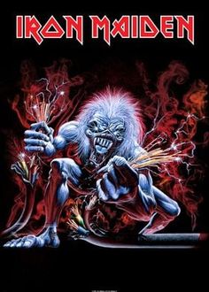 iron maiden album cover with an evil looking creature