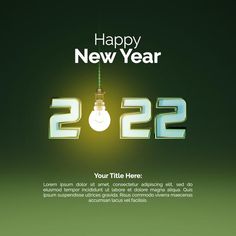 a happy new year card with the numbers 2012 and a light bulb hanging from it