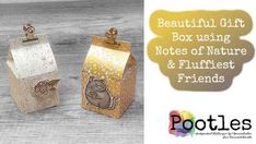 two small boxes with cats on them and the words beautiful gift box using notes of nature & flufflest friends