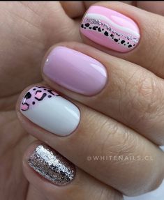 Pink Nail Art Designs, Designs For Short Nails, Nail Looks, Cute Nail, Pink Nail Art, Animal Nails, Short Acrylic Nails Designs, Funky Nails