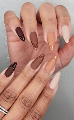 Taupe Nails, September Nails, Cute Nails For Fall, October Nails, Thanksgiving Nails, Nails 2023, Neutral Nails, Brown Nails, Classy Nails