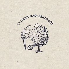 a drawing of an animal with the words ex libris naddi bendegloy on it