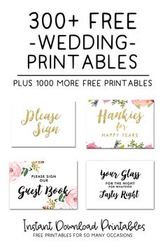 the wedding printables are available for purchase