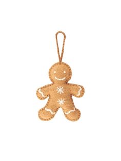 Gingerbread Man Wool Felt Ornament Weston Table Christmas Tree Felt Ornament, Round Felt Ornaments, Felt Dog Bone Ornaments, Felt Ornaments Gingerbread, Homade Christmas Ornament, Christmas Felt Decorations Hand Sewn, Diy Felt Gingerbread Ornaments, Embroidered Gingerbread Men, Holiday Crafts Adults