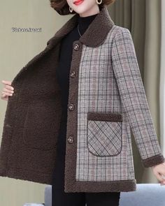 Plaid Coat, 2023 Autumn, Velvet Jacket, Fashion Design Clothes, Dress Sewing Patterns