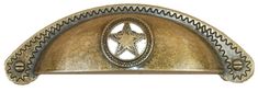 a metal object with a star in the center on a white background, it looks like an arch