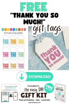 thank you so much gift tags with free printables and instructions for the package