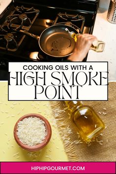 oil being drizzled into a frying pan on a stove, rice next to oil Handle The Heat, Cooking Oils, Cooking Games, Best Oils, Frying, The Heat