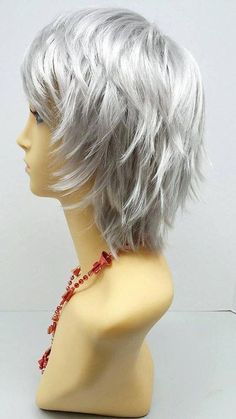 Wigs Silver, Silver Costume, 60 Hairstyles, Costumes Wigs, Wig Costume, Wigs Cosplay, Silver Highlights, Animal Costumes