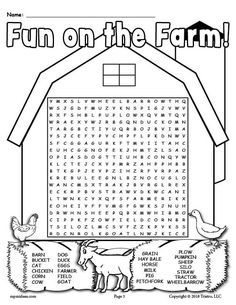 Free Printable Fun On The Farm Word Search - 2 Versions! Fun On The Farm, Word Search Puzzles Printables, Classroom Preparation, Creative Lesson Plans, Spelling Worksheets, Farm Activities, Word Search Puzzles, Word Puzzles, Best Image